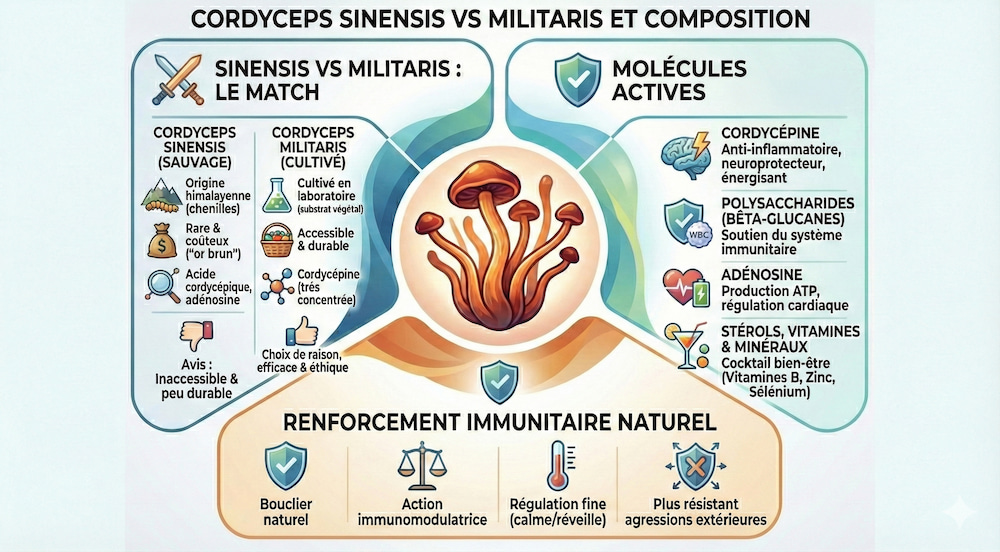 Cordyceps sinensis vs militaris