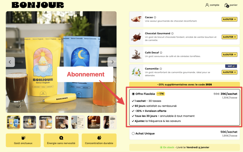 bonjour drink abonnement