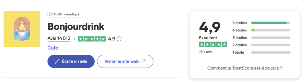 bonjour drink avis clients truspilot