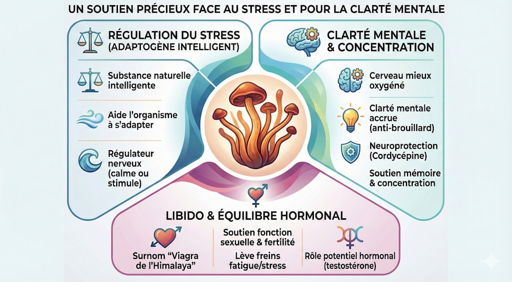 cordyceps stress clarté mentale libido
